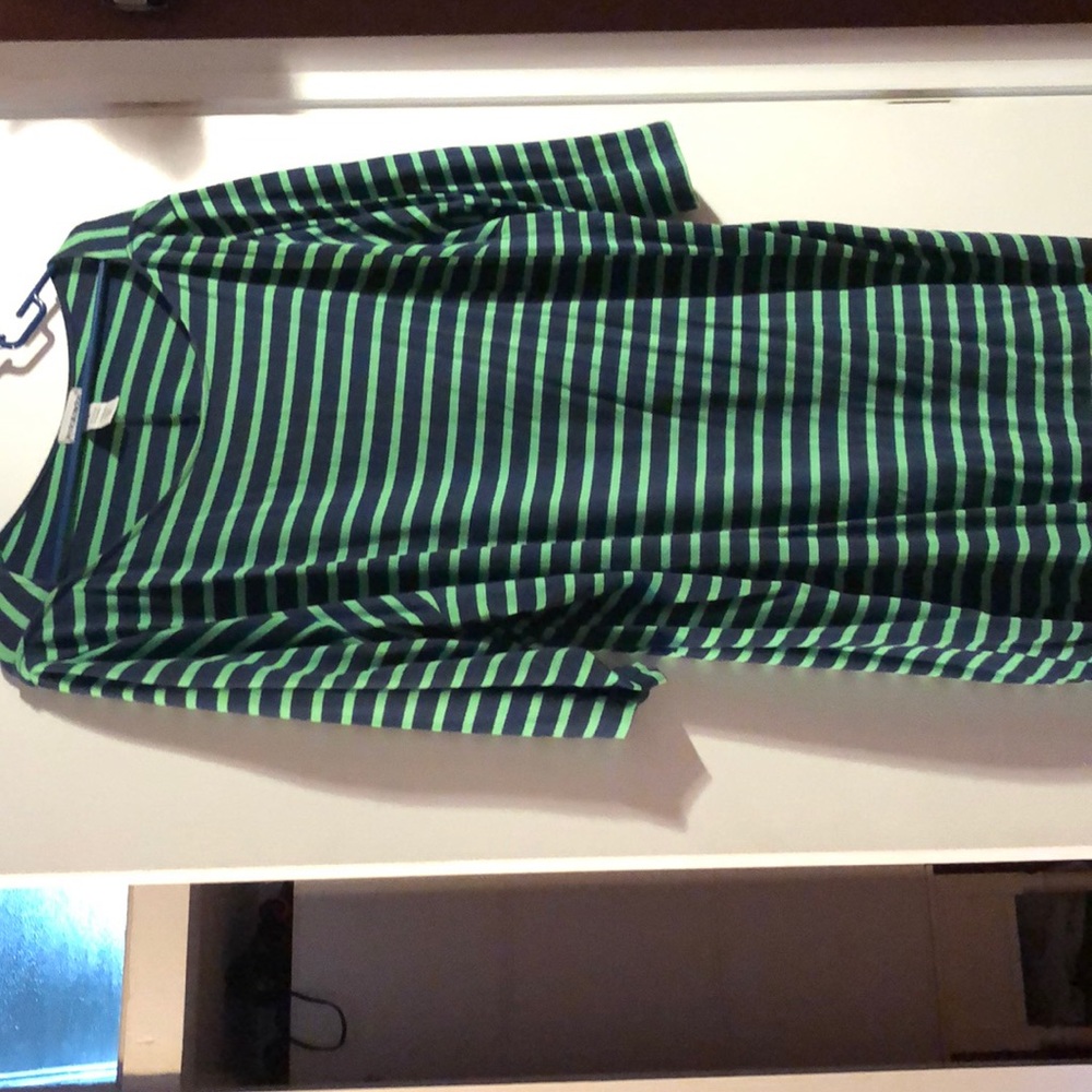 Beautiful blue and Kelly green stripped dress.